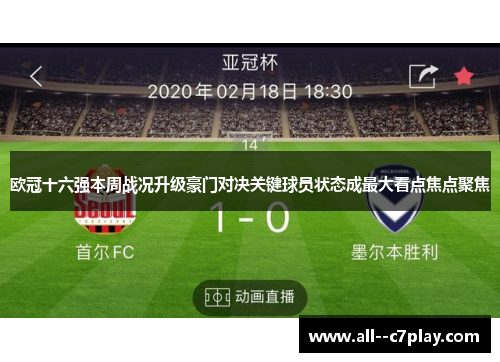 欧冠十六强本周战况升级豪门对决关键球员状态成最大看点焦点聚焦 欧冠十六强本周战况升级豪门对决关键球员状态成最大看点焦点聚焦