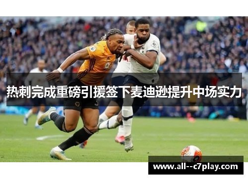 热刺完成重磅引援签下麦迪逊提升中场实力